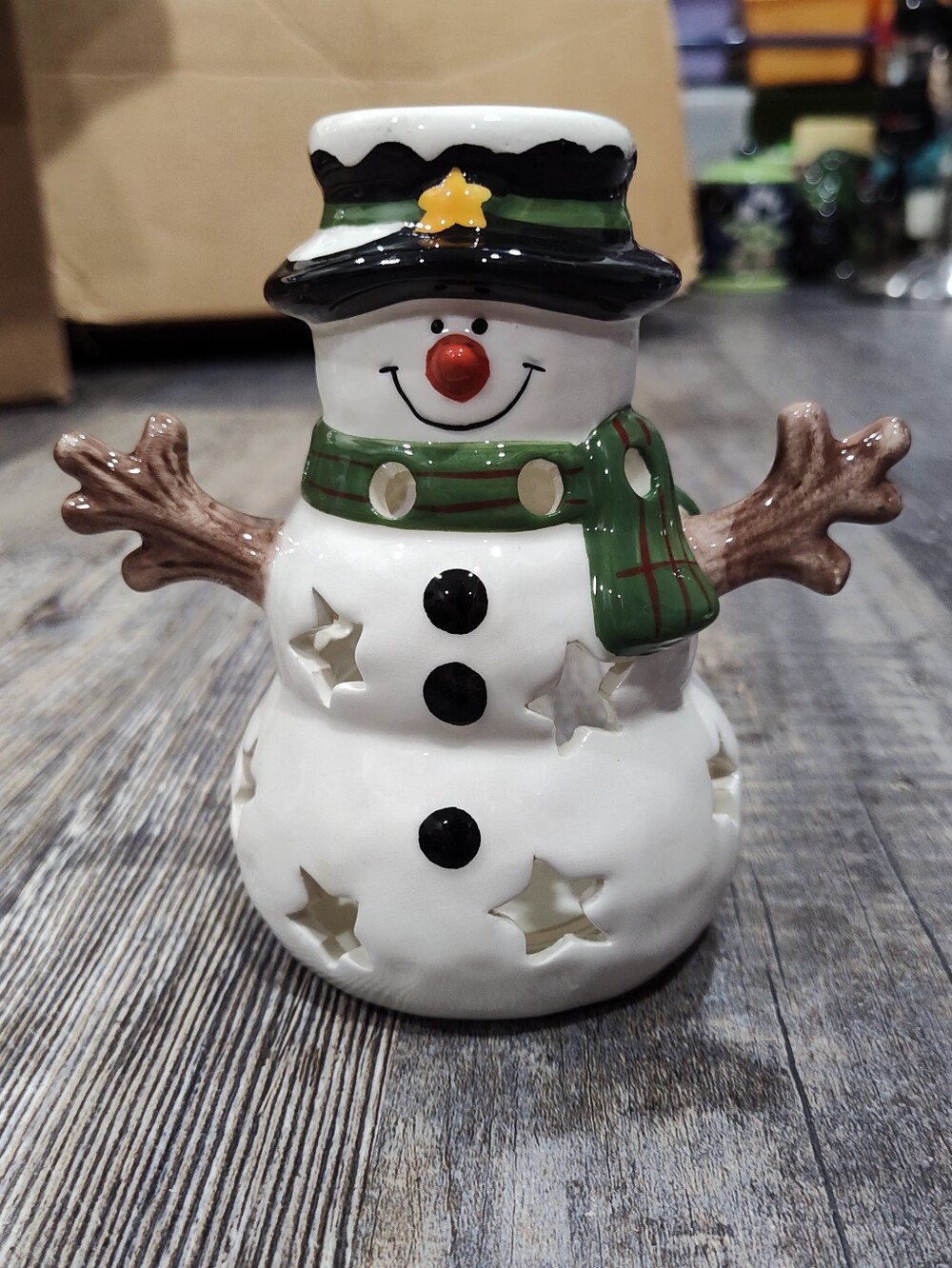 Yankee Candle Exclusive Snowman 5 1/4" Tealight Candle Holder Decoration 2012